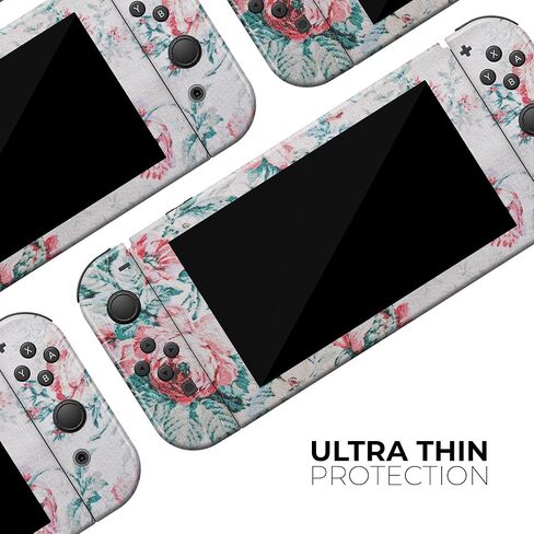 Design Skinz - Compatible with Nintendo DSi XL - Skin Decal Protective Scratch-Resistant Removable Vinyl Wrap Cover - Coral & Blue Grunge Watercolor Floral in Saudi Arabia