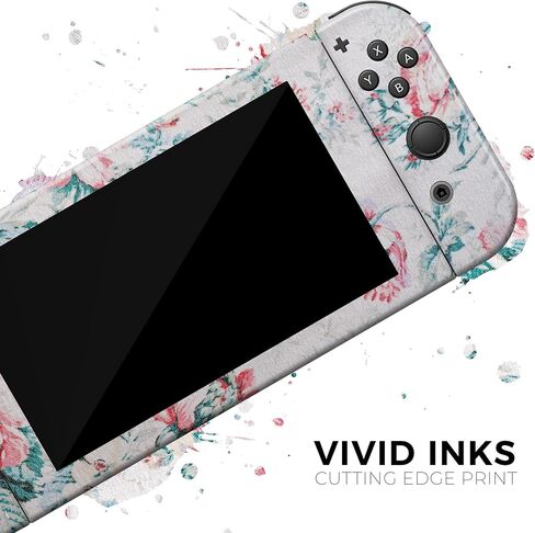 Design Skinz - Compatible with Nintendo DSi XL - Skin Decal Protective Scratch-Resistant Removable Vinyl Wrap Cover - Coral & Blue Grunge Watercolor Floral in Saudi Arabia