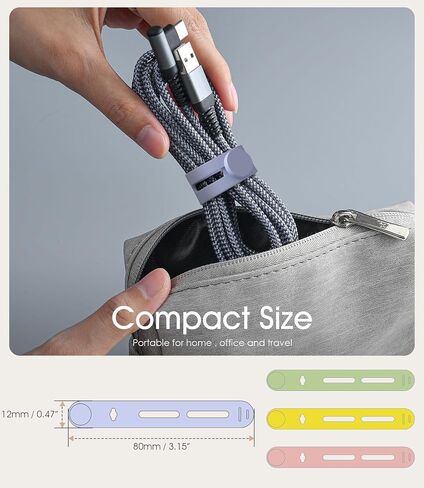 14PCS Silicone Cable Ties Reusable Cable Management Organizers Multipurpose Elastic Cord Organizer for Bundling and Fastening Cables in Saudi Arabia