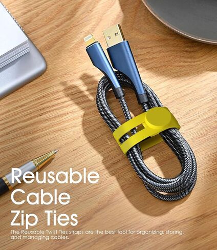 14PCS Silicone Cable Ties Reusable Cable Management Organizers Multipurpose Elastic Cord Organizer for Bundling and Fastening Cables in Saudi Arabia