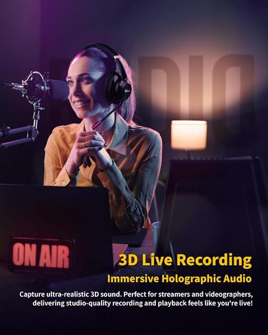 KURO X-Ear 1 Gaming Headset, AI Gesture Control, 7.1 Surround, 3D Live Recording, Transparency Mode, Noise-Canceling Mic, USB-C, LED Modes, Multiplatform Compatible in Saudi Arabia