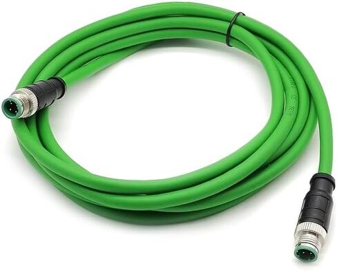 M12 4 دبوس D رمز ذكر إلى كابل إيثرنت قابس طيران خط اتصال صناعي لأتمتة التشفير PLC شبكة CAT5e درع مرن مقاوم للماء 32.8 قدم/10 متر (32.8 قدم) in Saudi Arabia