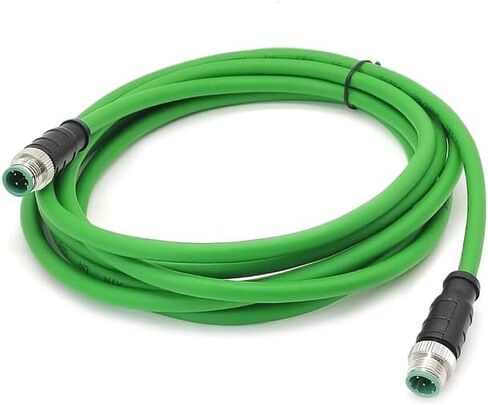 M12 4 دبوس D رمز ذكر إلى كابل إيثرنت قابس طيران خط اتصال صناعي لأتمتة التشفير PLC شبكة CAT5e درع مرن مقاوم للماء 32.8 قدم/10 متر (32.8 قدم) in Saudi Arabia