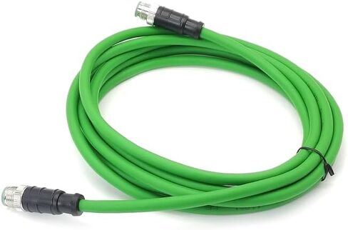 M12 4 دبوس D رمز ذكر إلى كابل إيثرنت قابس طيران خط اتصال صناعي لأتمتة التشفير PLC شبكة CAT5e درع مرن مقاوم للماء 32.8 قدم/10 متر (32.8 قدم) in Saudi Arabia
