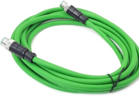 M12 4 دبوس D رمز ذكر إلى كابل إيثرنت قابس طيران خط اتصال صناعي لأتمتة التشفير PLC شبكة CAT5e درع مرن مقاوم للماء 32.8 قدم/10 متر (32.8 قدم) in Saudi Arabia