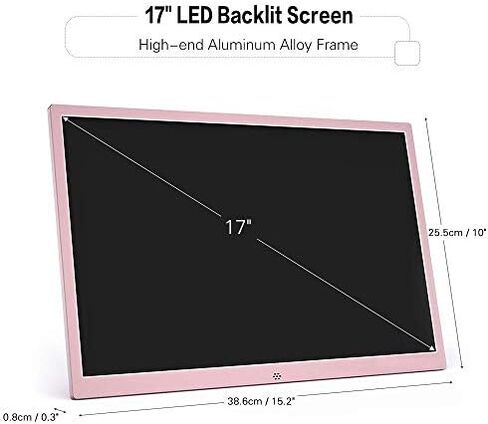 17-inch Digital Photo Frame, 1440x900 high-Definition IPS Display, Supports Photo and Music Playback, Includes Calendar Function, Built-in Speaker, and Comes with Remote Control. in Saudi Arabia
