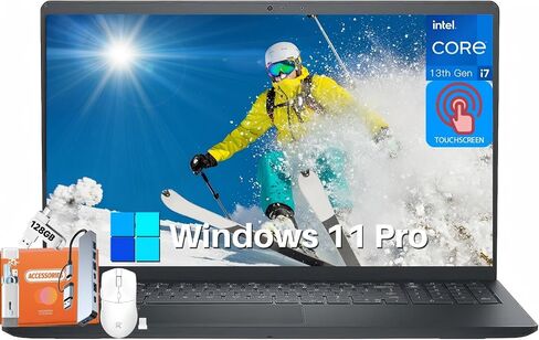 Dell Inspiron 15 3530 15.6" FHD Touchscreen Laptop Computer, Intel 13th Gen Core i7-1355U Up to 5.0 GHz, 32 GB RAM, 1 TB SSD, Intel Iris Xe GPU, Wi-Fi 6, Webcam, HDMI, Windows 11 Pro, w/Accessories in Saudi Arabia
