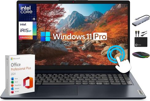 Lenovo IdeaPad 15.6 بوصة FHD IPS تعمل باللمس، كمبيوتر AI للأعمال، Intel Core i5-1335U (10-Core حتى 4.6 جيجاهرتز)، ذاكرة وصول عشوائي 40 جيجابايت، تخزين 1.5 تيرابايت (1 تيرابايت SSD+500 جيجابايت تحويلة)، MarxsolAccs، Win 11 Pro، مكتب مدى الحياة in Saudi Arabia