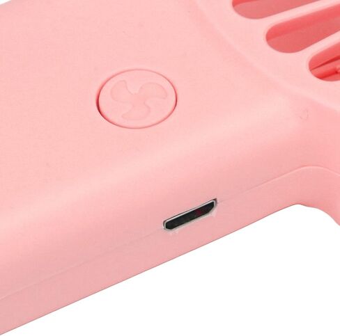 مروحة محمولة، مروحة جيب صغيرة محمولة لشحن USB، كتم صوت يعمل بالبطارية مع سلك USB، للأطفال أثناء السفر والمكياج والسفر على الشاطئ، وردي (مروحة صغيرة عمودية باللون الأزرق) in Saudi Arabia