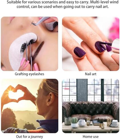 مروحة Dioche Mini USB المحمولة الخالية من الشفرة لتمديد الرموش، حجم صغير، تصميم خالي من الشفرة، مقبض ممتد، دعامة أساسية، عملية الرياح، تغليف رائع، مع بطارية (كما هو موضح) in Kuwait