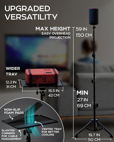 شاشة عرض مقاس 84 بوصة مع حامل وحامل ثلاثي القوائم لجهاز العرض العالمي in Kuwait