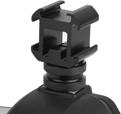 CHICIRIS Hot Shoe Adapter, Triple Hot Shoe Mount, Metal Base, Durable Connection, Professional Camera Tool, Black in Saudi Arabia