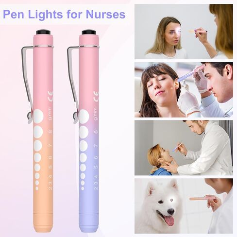 قلم اضاءة LED رايسيمارت Nurse الطبي مع مقياس حدقة العين لطلاب التمريض والاطباء باللونين الاسود والفضي مع بطاريات in Kuwait