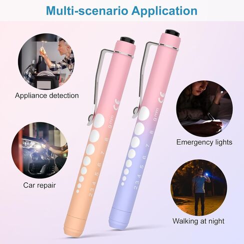 قلم اضاءة LED رايسيمارت Nurse الطبي مع مقياس حدقة العين لطلاب التمريض والاطباء باللونين الاسود والفضي مع بطاريات in Kuwait
