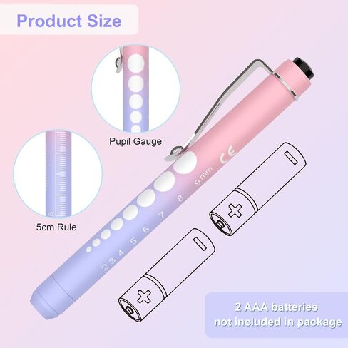 قلم اضاءة LED رايسيمارت Nurse الطبي مع مقياس حدقة العين لطلاب التمريض والاطباء باللونين الاسود والفضي مع بطاريات in Kuwait