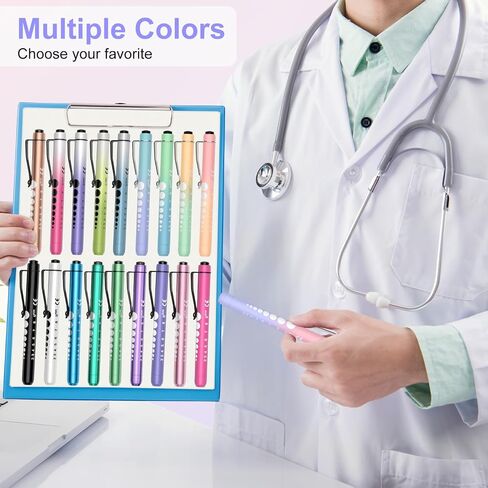 قلم اضاءة LED رايسيمارت Nurse الطبي مع مقياس حدقة العين لطلاب التمريض والاطباء باللونين الاسود والفضي مع بطاريات in Kuwait
