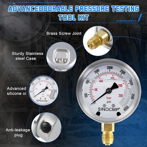 مجموعة اختبار الضغط الهيدروليكي من سينومب مقياس الضغط المستخدم للحفارات، ضمان لمدة عامين in Kuwait