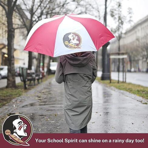 Ultra -Waterbroof Sport Smbrella - University of Arkansas Two Two Tine Red and White - 48 "تغطية مع زر الضغط التلقائي المفتوح - مرنة ، طيات مقاومة للرياح والصدأ إلى 17 بوصة in Saudi Arabia