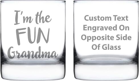 Fun Grandma - Whiskey Rocks Glass - Cute Grandparents Themed Gifts or Party Decor for Women - 10.25 Oz in Kuwait