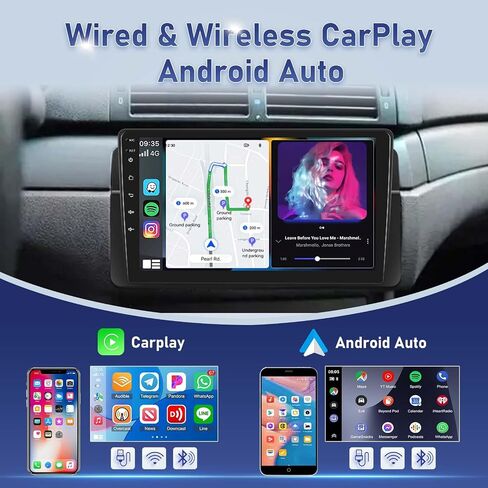 2G+64G Car Radio for BMW 3 Series E46 323ci 325ci 330ci 318i 328i 330xi M3 1999-2006, 9″ Android Touchscreen Car Stereo, Wireless CarPlay & Android Auto, GPS, Bluetooth, SWC in Saudi Arabia