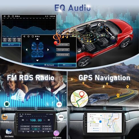 2G+64G Car Radio for BMW 3 Series E46 323ci 325ci 330ci 318i 328i 330xi M3 1999-2006, 9″ Android Touchscreen Car Stereo, Wireless CarPlay & Android Auto, GPS, Bluetooth, SWC in Saudi Arabia