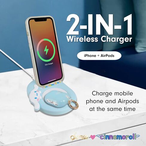 Sonix x Sanrio MagSafe Compatible 2-in-1 Charger Stand, Magnetic Wireless Charging Station for iPhone 17/16/15/14/13/12, AirPods Pro w/USB-C Cable | Hello Kitty in Saudi Arabia