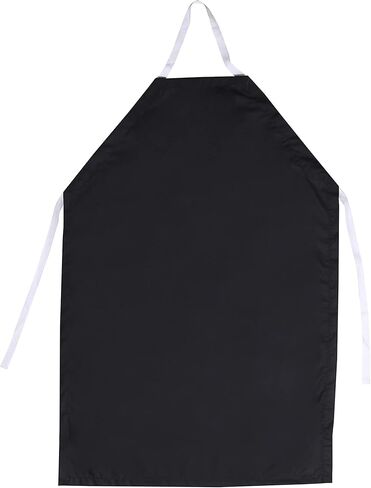 EISCO Rubber Vinyl Apron, Medium (27" W x 36" L) - Adjustable Bib Apron for Dishwashing, Butcher, Laboratory - Black in Kuwait