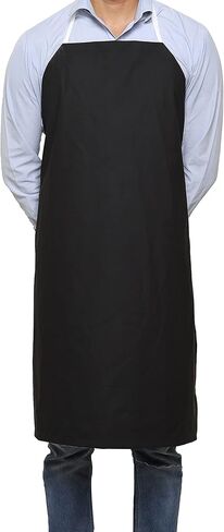 EISCO Rubber Vinyl Apron, Medium (27" W x 36" L) - Adjustable Bib Apron for Dishwashing, Butcher, Laboratory - Black in Kuwait