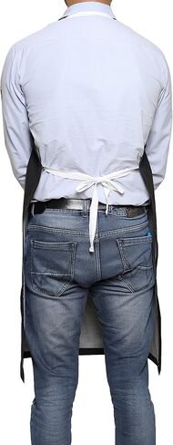 EISCO Rubber Vinyl Apron, Medium (27" W x 36" L) - Adjustable Bib Apron for Dishwashing, Butcher, Laboratory - Black in Kuwait