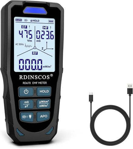 EMF Meter, Electromagnetic Electric Magnetic Radio Frequency Field Detector Hand-held Digital LCD EMF Detector, Great Tester for Home EMF Inspections, Office, Outdoor in Saudi Arabia