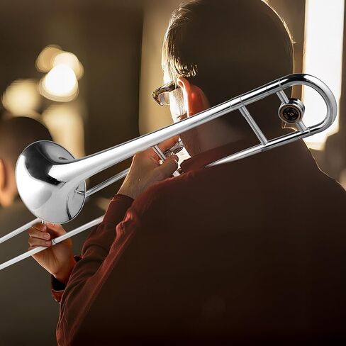 KTAXON B المسطح المسطح الترومبون مع الناطقة بلسان ، شريحة النحاس BB Trombones للمبتدئين ، وتشمل أداة محمولة تنظيف القماش ، والقفازات وحالة الترومبون (ذهبية) in Kuwait