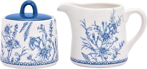 Bico Red Spring Bird Ceramic Sugar and Cream Set, Dishwasher Safe in Saudi Arabia