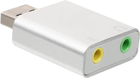 DOITOOL USB محول صوت ستيريو لبطاقة الصوت الخارجية مع سماعة رأس ومقبس ميكروفون لا يتطلب برنامج تشغيل متوافق مع الكمبيوتر المحمول سطح المكتب سبائك الألومنيوم الفضية in Saudi Arabia