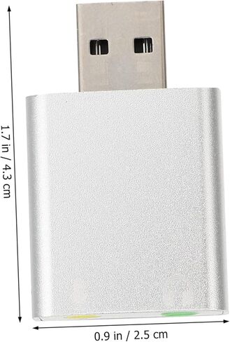 DOITOOL USB محول صوت ستيريو لبطاقة الصوت الخارجية مع سماعة رأس ومقبس ميكروفون لا يتطلب برنامج تشغيل متوافق مع الكمبيوتر المحمول سطح المكتب سبائك الألومنيوم الفضية in Saudi Arabia