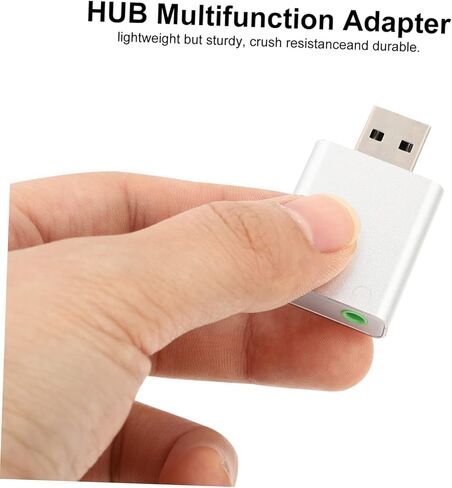 DOITOOL USB محول صوت ستيريو لبطاقة الصوت الخارجية مع سماعة رأس ومقبس ميكروفون لا يتطلب برنامج تشغيل متوافق مع الكمبيوتر المحمول سطح المكتب سبائك الألومنيوم الفضية in Saudi Arabia