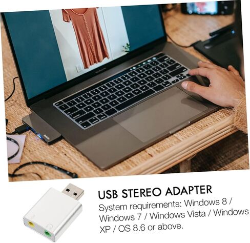 NUOBESTY Aluminum USB External Stereo Sound Adapter with Microphone and Headphone Jack Compact Durable USB Audio Adapter for Laptops Desktops Sound Card Compatible with Audio Devices in Kuwait
