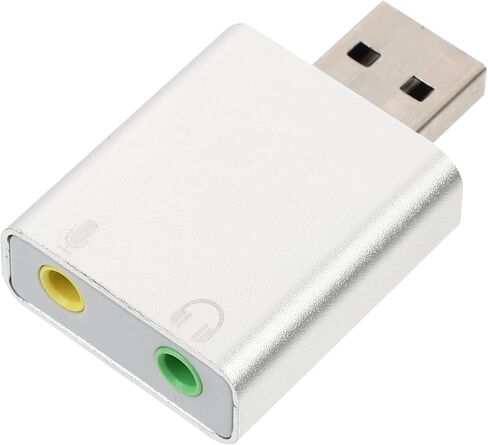محول صوت خارجي لبطاقة الصوت TEHAUX USB مع سماعة رأس وميكروفون ومقبس من سبائك الألومنيوم لتشغيل صوت ستيريو لأجهزة الكمبيوتر المحمول وموسيقى الألعاب والبث المباشر in Kuwait