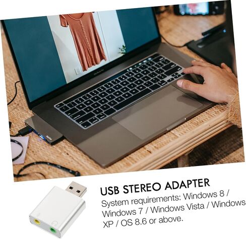 محول صوت خارجي لبطاقة الصوت TEHAUX USB مع سماعة رأس وميكروفون ومقبس من سبائك الألومنيوم لتشغيل صوت ستيريو لأجهزة الكمبيوتر المحمول وموسيقى الألعاب والبث المباشر in Kuwait