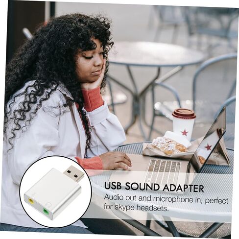 محول صوت خارجي لبطاقة الصوت TEHAUX USB مع سماعة رأس وميكروفون ومقبس من سبائك الألومنيوم لتشغيل صوت ستيريو لأجهزة الكمبيوتر المحمول وموسيقى الألعاب والبث المباشر in Kuwait