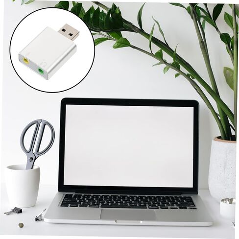 محول صوت خارجي لبطاقة الصوت TEHAUX USB مع سماعة رأس وميكروفون ومقبس من سبائك الألومنيوم لتشغيل صوت ستيريو لأجهزة الكمبيوتر المحمول وموسيقى الألعاب والبث المباشر in Kuwait