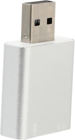 محول بطاقة الصوت الخارجي USB لقناة TEHAUX مع سماعة رأس وميكروفون، محول صوت ستيريو من سبائك الألومنيوم المتين لأجهزة الكمبيوتر المحمول ومحول صوت ستيريو USB مدمج in Kuwait