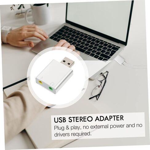 محول بطاقة الصوت الخارجي USB لقناة TEHAUX مع سماعة رأس وميكروفون، محول صوت ستيريو من سبائك الألومنيوم المتين لأجهزة الكمبيوتر المحمول ومحول صوت ستيريو USB مدمج in Kuwait