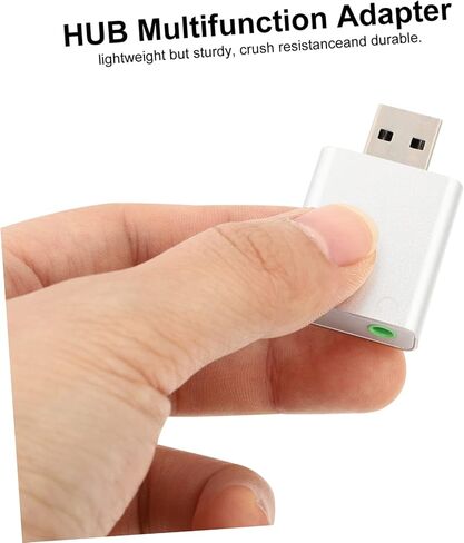 محول بطاقة الصوت الخارجي USB لقناة TEHAUX مع سماعة رأس وميكروفون، محول صوت ستيريو من سبائك الألومنيوم المتين لأجهزة الكمبيوتر المحمول ومحول صوت ستيريو USB مدمج in Kuwait