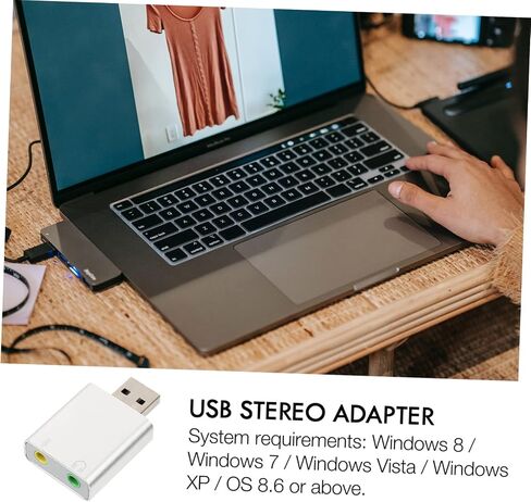 محول بطاقة الصوت الخارجي USB لقناة TEHAUX مع سماعة رأس وميكروفون، محول صوت ستيريو من سبائك الألومنيوم المتين لأجهزة الكمبيوتر المحمول ومحول صوت ستيريو USB مدمج in Kuwait