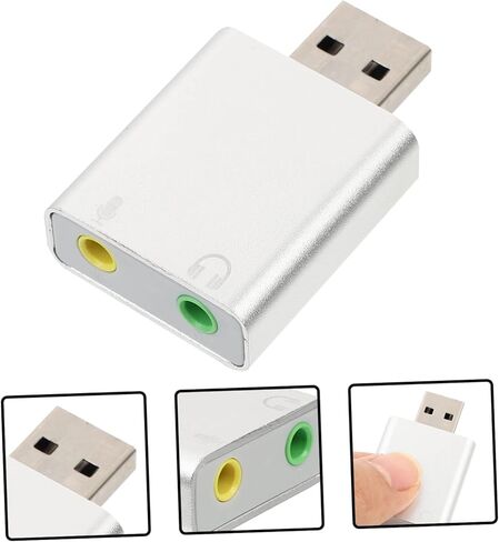 محرك الأقراص الألومنيوم USB محول الصوت بطاقة صوت ستيريو خارجية مع ميكروفون ومقبس سماعة الرأس لأجهزة الكمبيوتر المحمول المكتبية in Kuwait