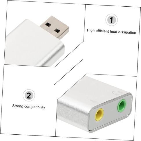 محرك الأقراص الألومنيوم USB محول الصوت بطاقة صوت ستيريو خارجية مع ميكروفون ومقبس سماعة الرأس لأجهزة الكمبيوتر المحمول المكتبية in Kuwait