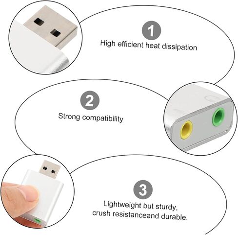 محرك الأقراص الألومنيوم USB محول الصوت بطاقة صوت ستيريو خارجية مع ميكروفون ومقبس سماعة الرأس لأجهزة الكمبيوتر المحمول المكتبية in Kuwait