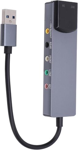 Dpofirs External Sound Card, 5.1/7.1 Channel Support, for TV, Speakers, HTPC Home Theater Setups, 48KHz Sample Rate, Mic / 3.5MM Sound/Optical Fiber Input in Saudi Arabia