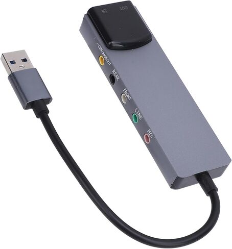 Dpofirs External Sound Card, 5.1/7.1 Channel Support, for TV, Speakers, HTPC Home Theater Setups, 48KHz Sample Rate, Mic / 3.5MM Sound/Optical Fiber Input in Saudi Arabia