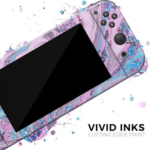 Design Skinz - Compatible with Nintendo DSi XL - Skin Decal Protective Scratch-Resistant Removable Vinyl Wrap Cover - Vivid Pink and Teal Oil Mix in Saudi Arabia